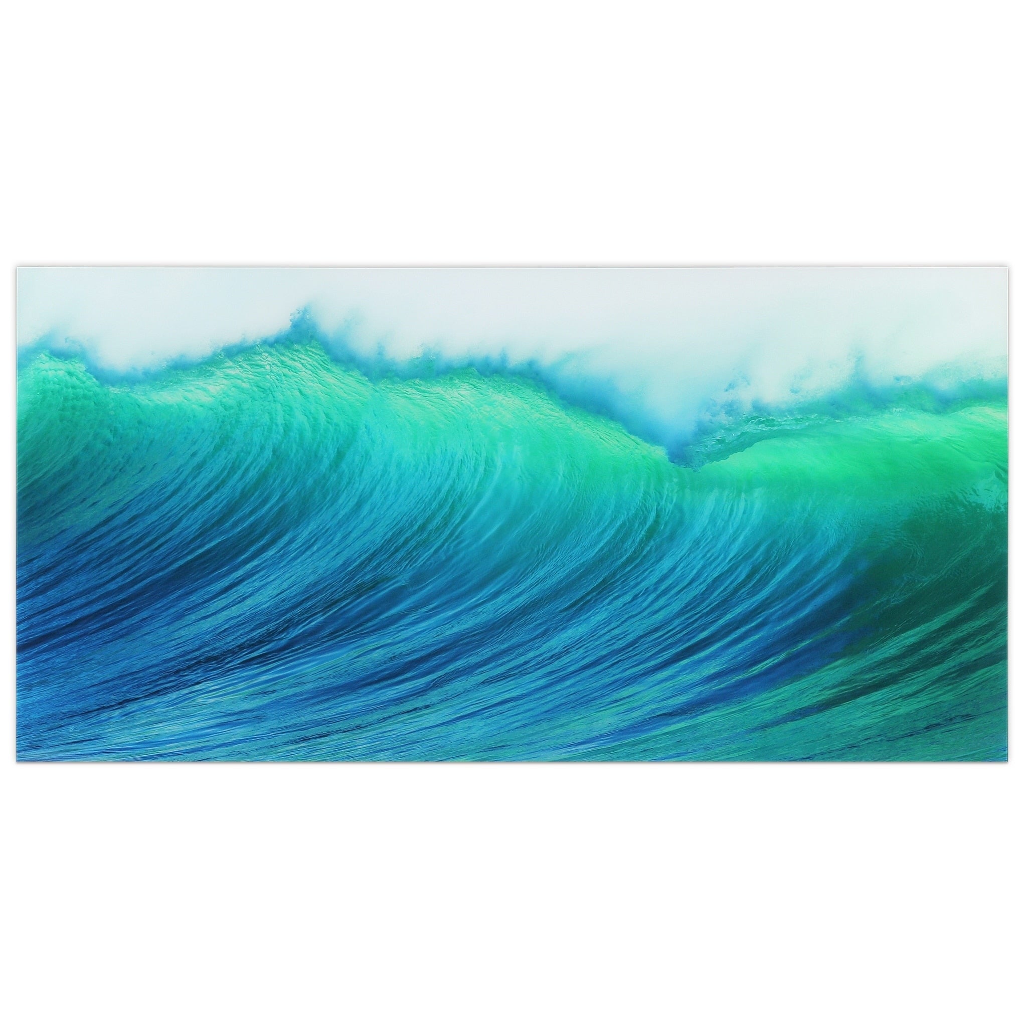 Blue Wave Frameless Free Floating Tempered Art Glass Wall Art By Ead Art Coop Teal