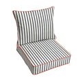 Blue White Stripe With Melon Indoor Outdoor Corded Pillow Chair Set