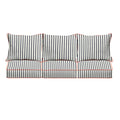 Blue White Stripe With Melon Pillow Indoor Outdoor Corded Sofa Set 25 In X 69 In X 27 In