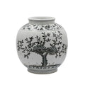 Blue White Flower Open Top Porcelain Jar