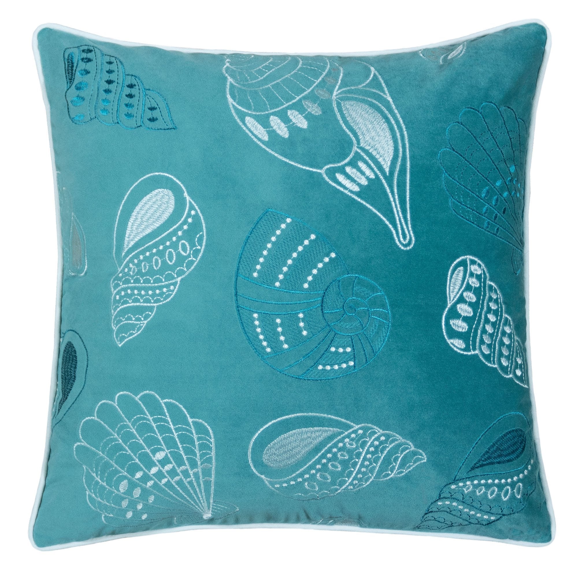 Blue And Spa Seashells Throw Pillow Set Of 2 20 X20