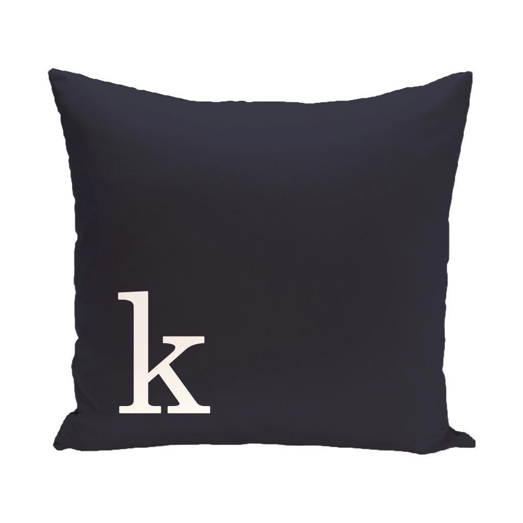 Blue And White 16 X 16 Inch Monogram Print Decorative Pillow