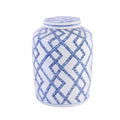 Blue And White Bamboo Joints Round Tea Jar