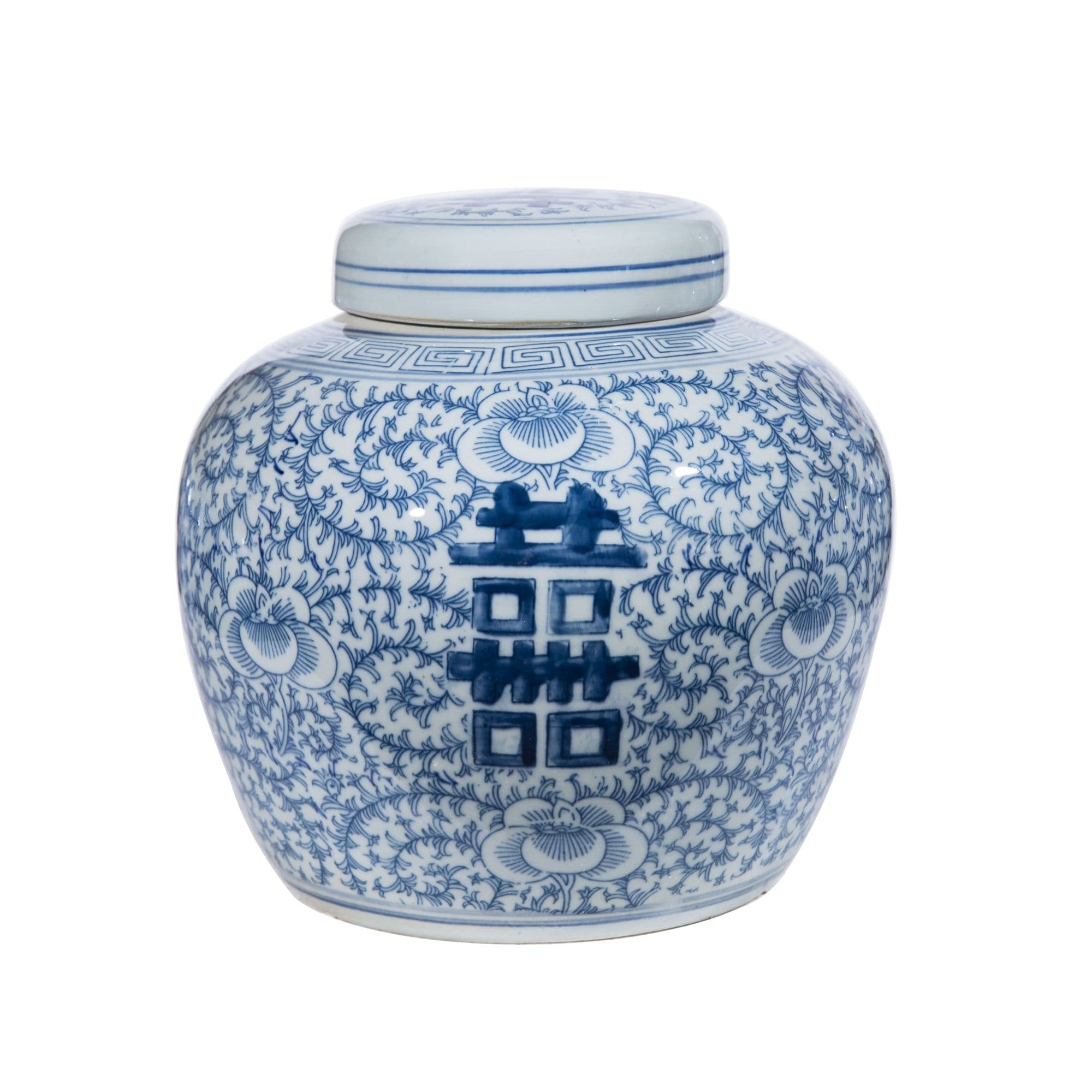 Double Happiness Floral Lidded Decorative Jar