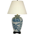 Blue And White Porcelain Chinese Landscape Lamp China