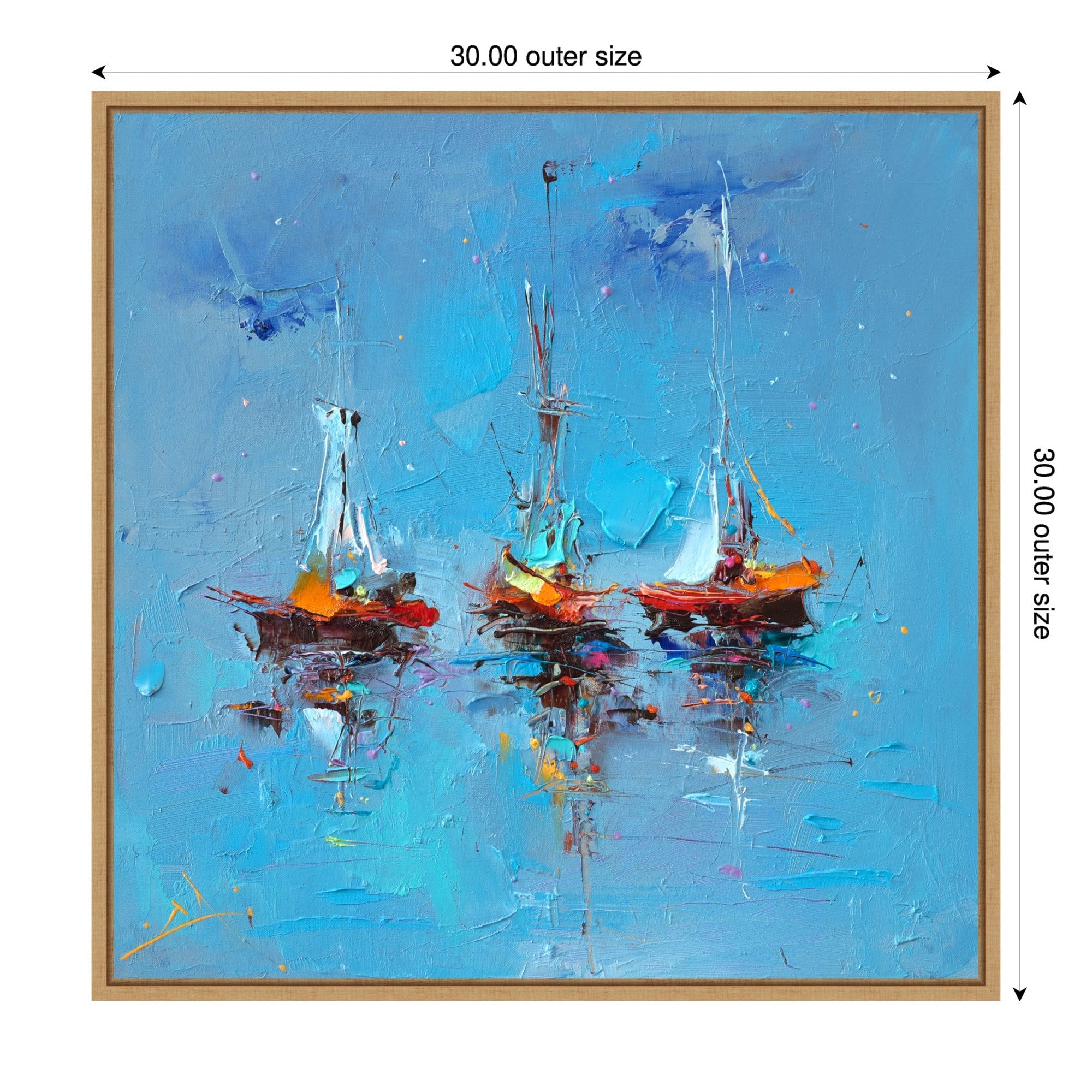 Blue Times By Stanislav Lazarov Framed Canvas Wall Art