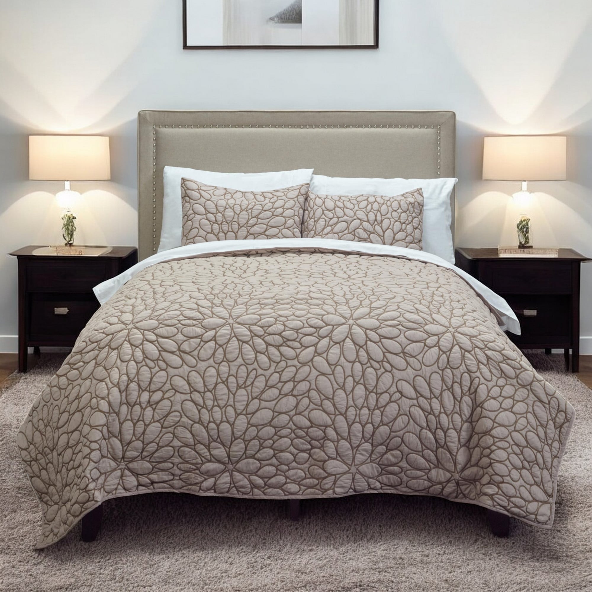 Blush Floral Queen Quilt