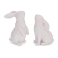 Blush Glitter Bunny Figurine Set Of 2