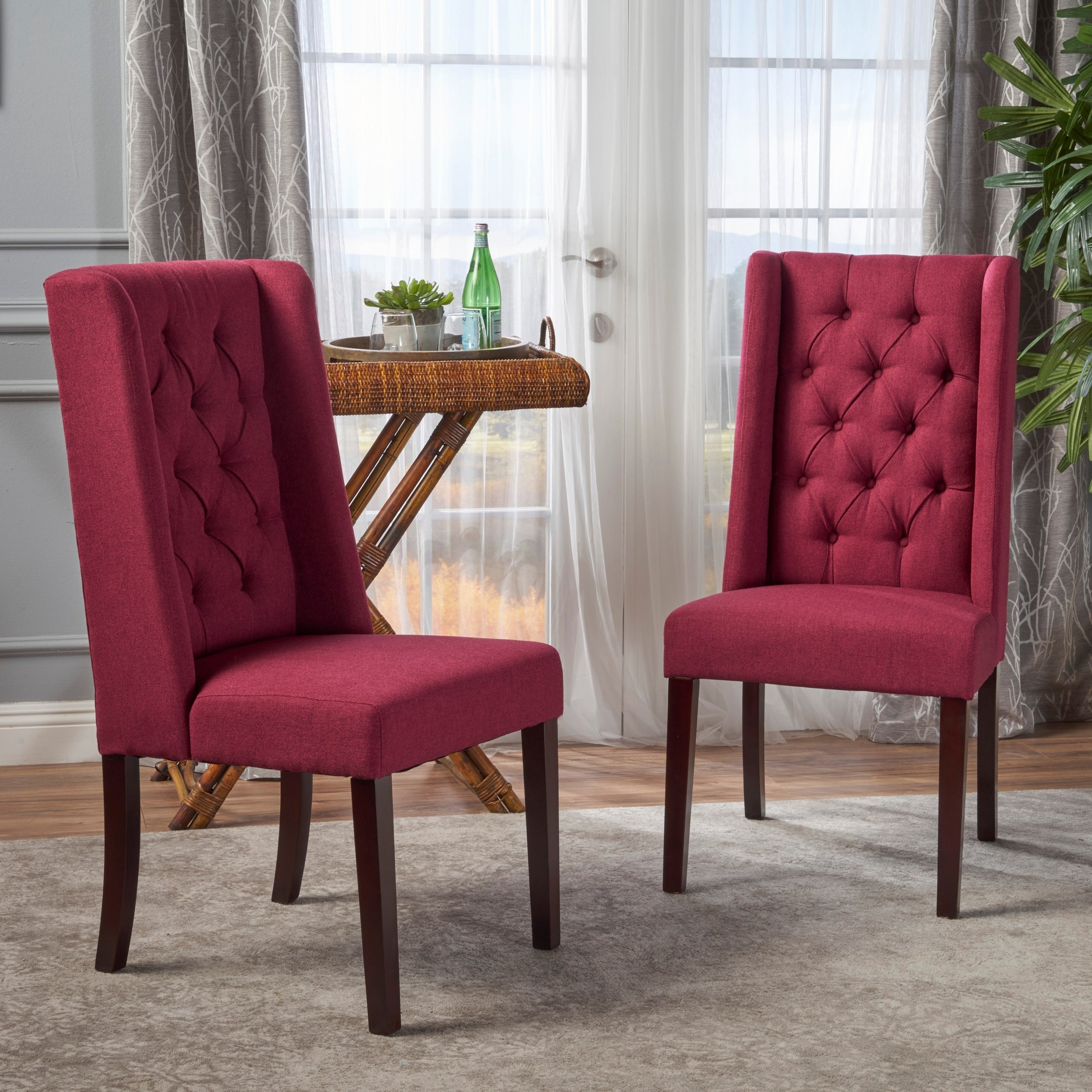 Blythe Tufted Fabric Dining Chair By Christopher Knight Home Set Of 2