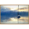 Boat At Dusk By Kim Curinga 41 X 28 In. Framed Canvas Wall Art Print