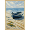 Boat On Summer Beach By The Sea By Natalie Bruns Framed Mounted Canvas Wall Art Print