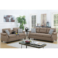 Bobkona Troy Plush Polyfiber 2 Piece Sofa And Loveseat Set