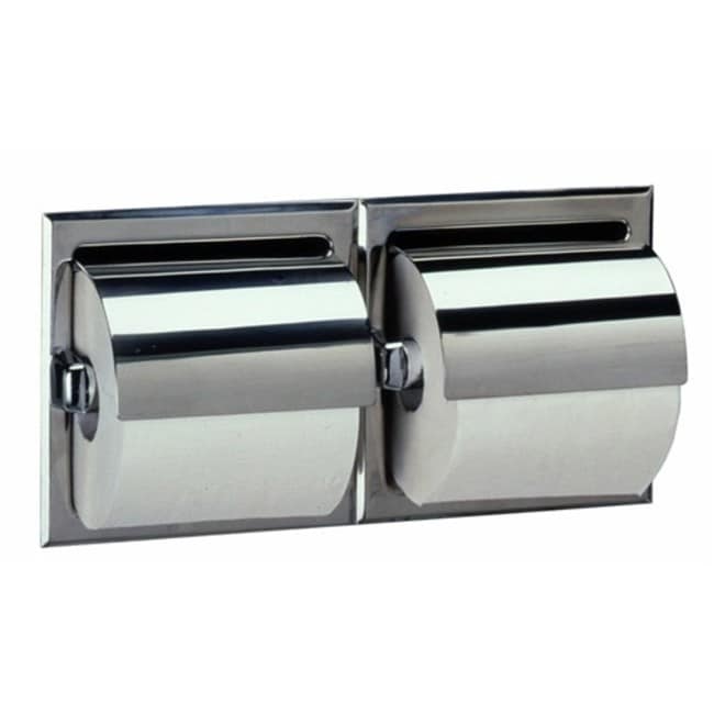 Bobrick B 699 Recessed Dual Roll Toilet Tissue Dispenser Satin Stainless Steel