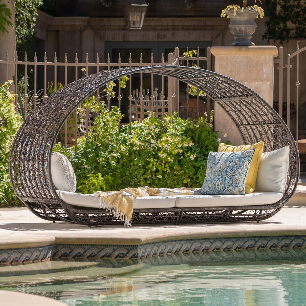 Boca Grande Outdoor Daybed With Cushions By Christopher Knight Home