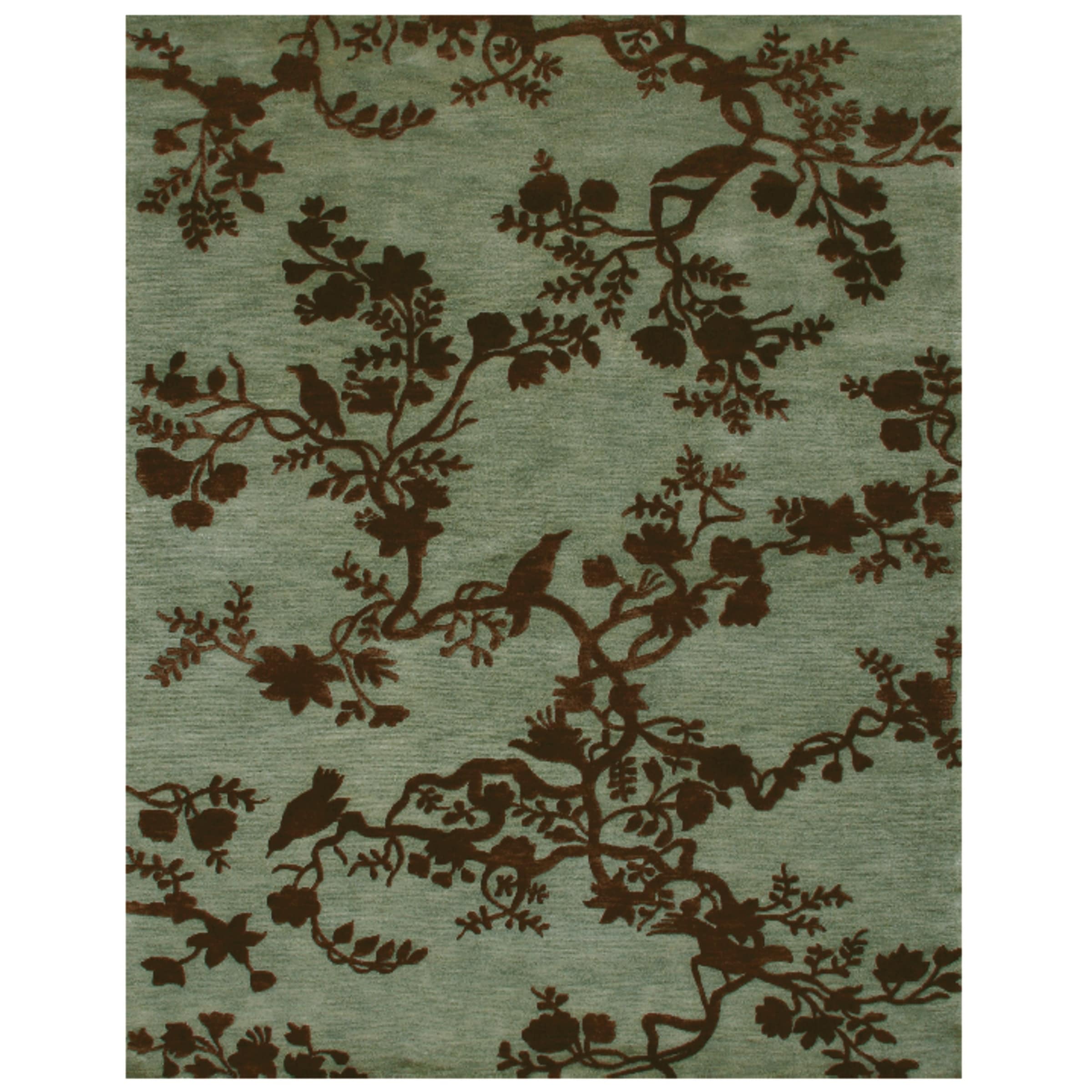Grand Bazaar Hand Knotted 100 Percent Wool Pile Bodhi Rug In Light Gold 5 6 X 8 6 56 X 86