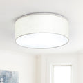 Bohemian Style 3 Light Flush Mount Ceiling Light With Flax Fabric Shade