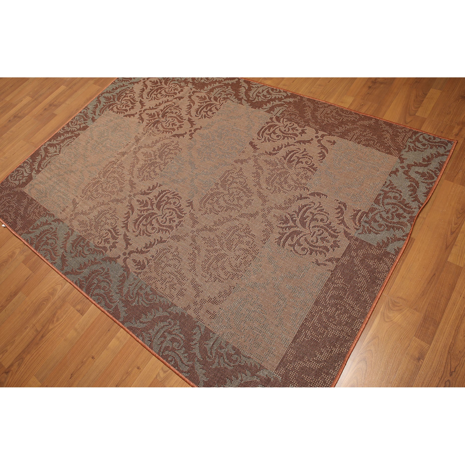 Turkish Dhurry Rust Multicolored Boho Chic Damask Contemporary Indoor Outdoor Rug 54 X 78 Multi Color