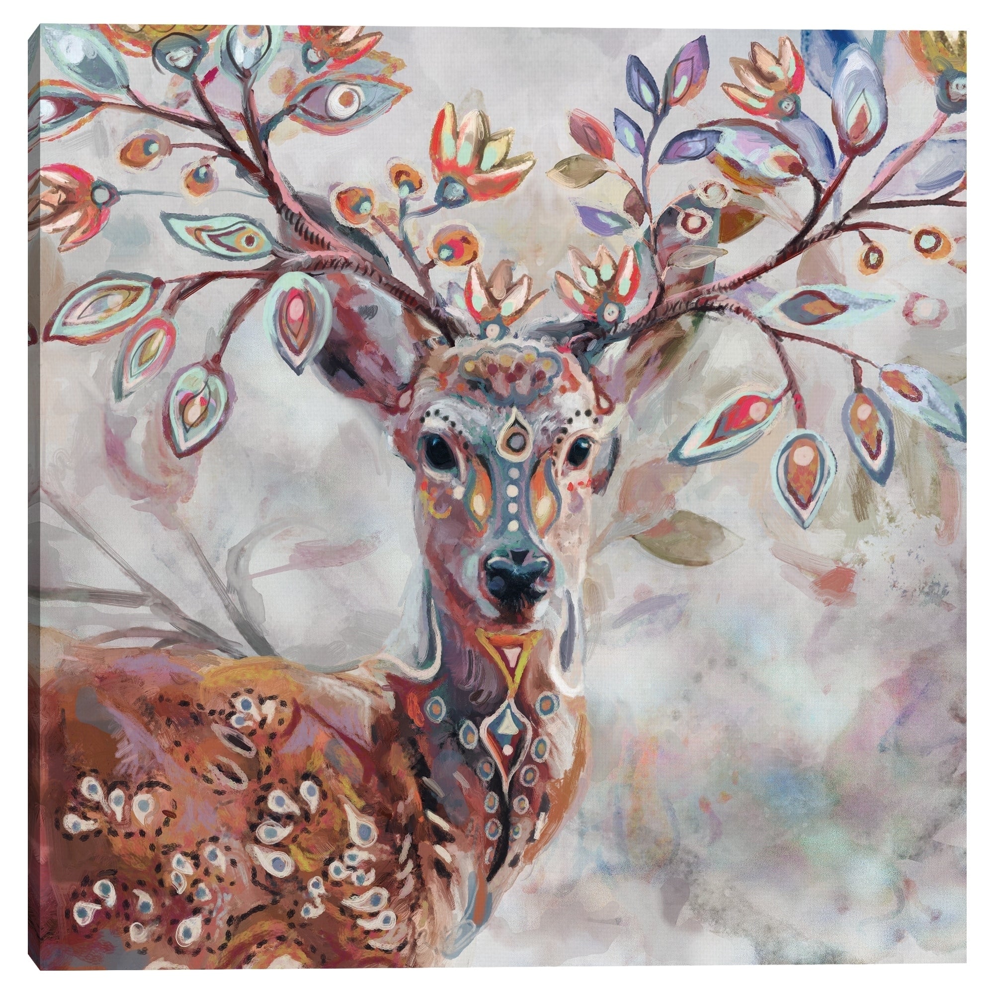 Boho Deer By Studio Arts Canvas Art Print