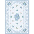 Boho Floral Machine Washable Rug Anti Slip Low Pile Carpet Soft Faux Wool Oeko Tex 5X7 8X10 Pink Blue