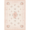 Boho Floral Washable Area Rug Non Slip Low Pile Carpet Soft Faux Wool Oeko Tex 5X7 8X10 Pink Blue