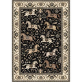 Boho Horse Print Washable Indoor Area Rug 5X7 Non Slip Tassels 5X7