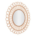 The Curated Nomad Bayridge 25 Inch Woven Rattan Sunburst Wall Mirror