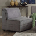 Bois Armless Chair Reversible Gray Velvet