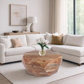 Diamond Shape Acacia Wood Coffee Table With Smooth Top Natural Brown
