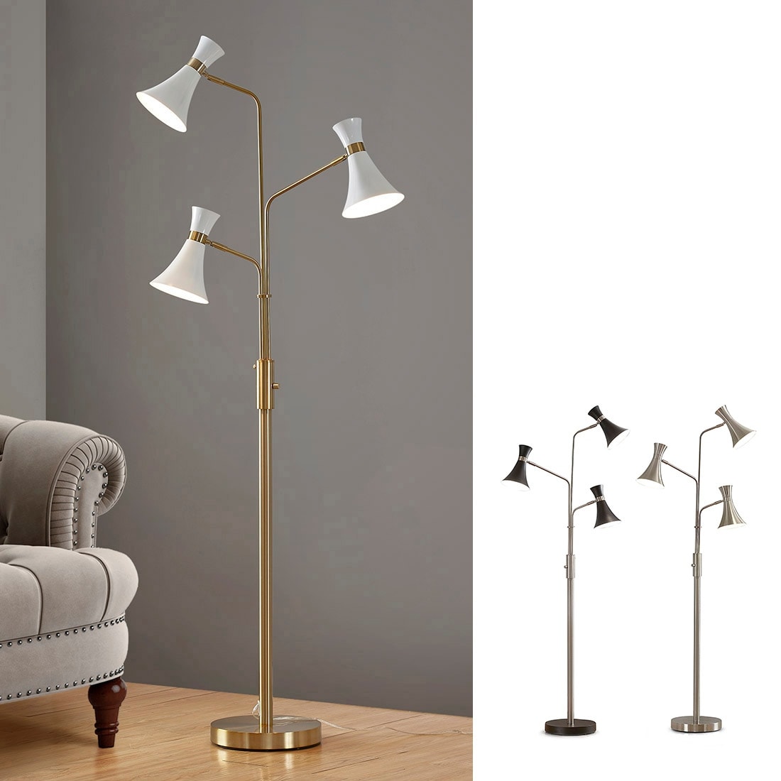 Homeglam Bonnie 75 H 3 Lights Tree Floor Lamp.