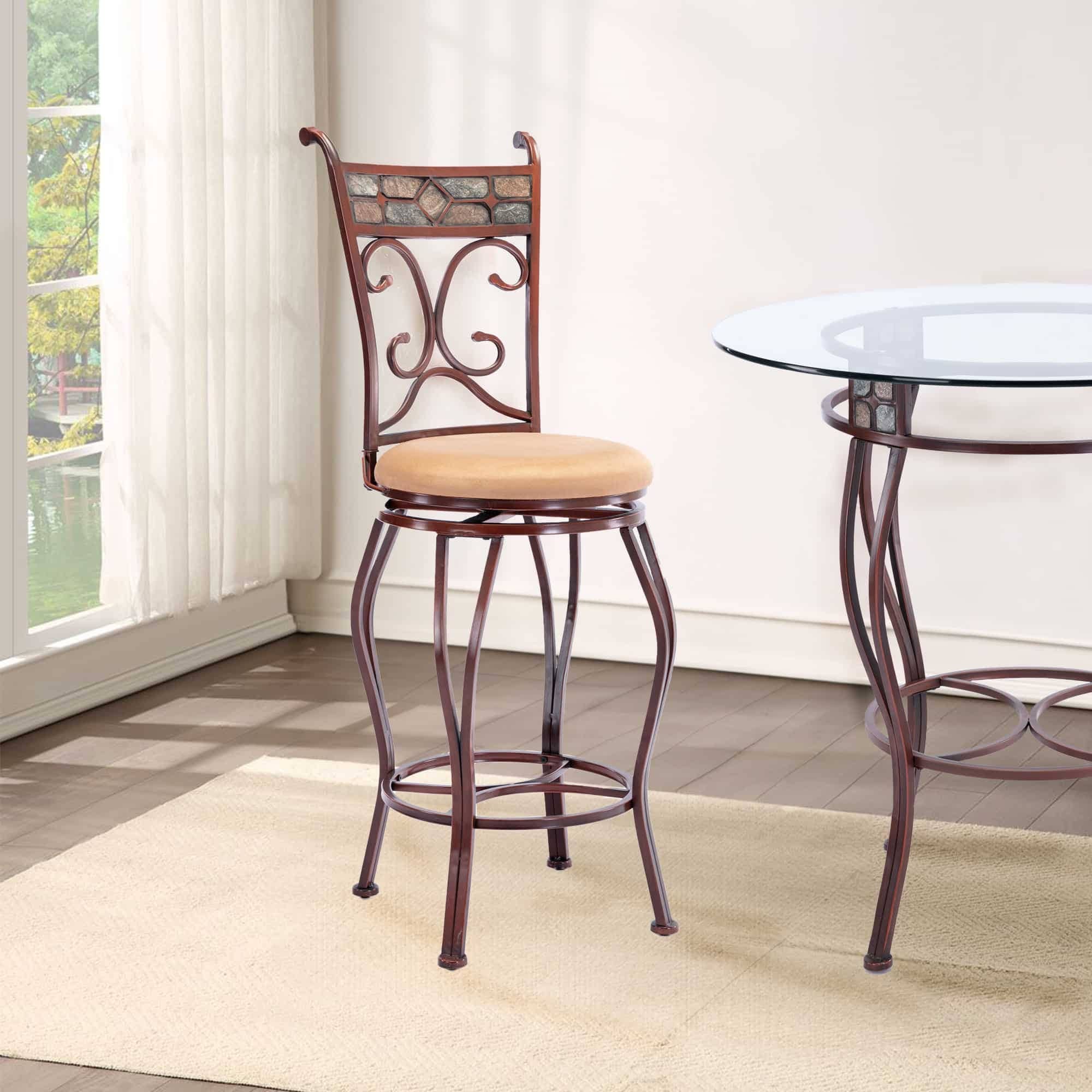 Boraam Beau Metal Swivel Counter Or Bar Stool