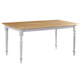 Boraam Ind. Farmhouse Collection White Wood Rustic Kitchen And Dining Table