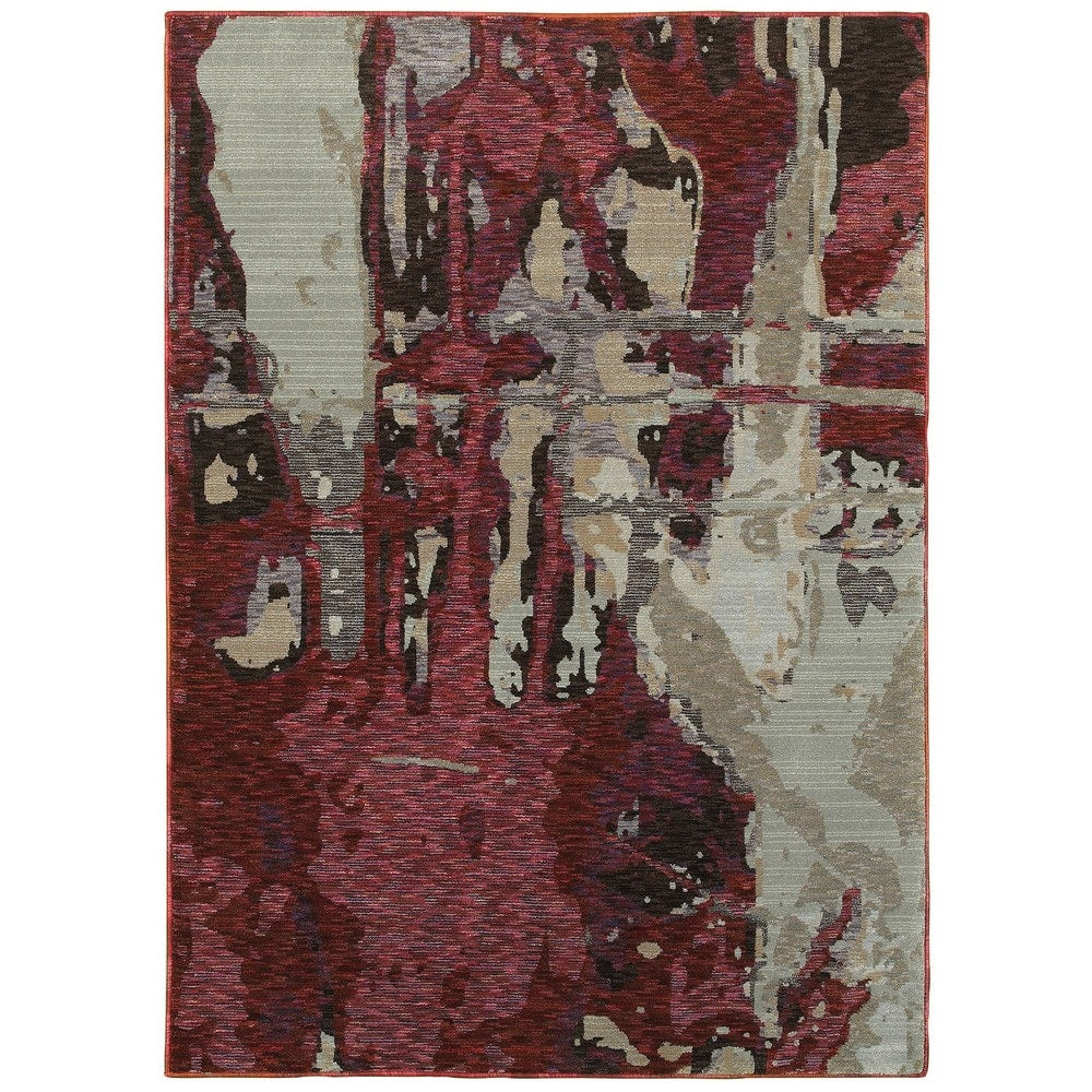 Style Haven Bordeaux Canvas Red Beige Area Rug 86 X 117 86 X 117
