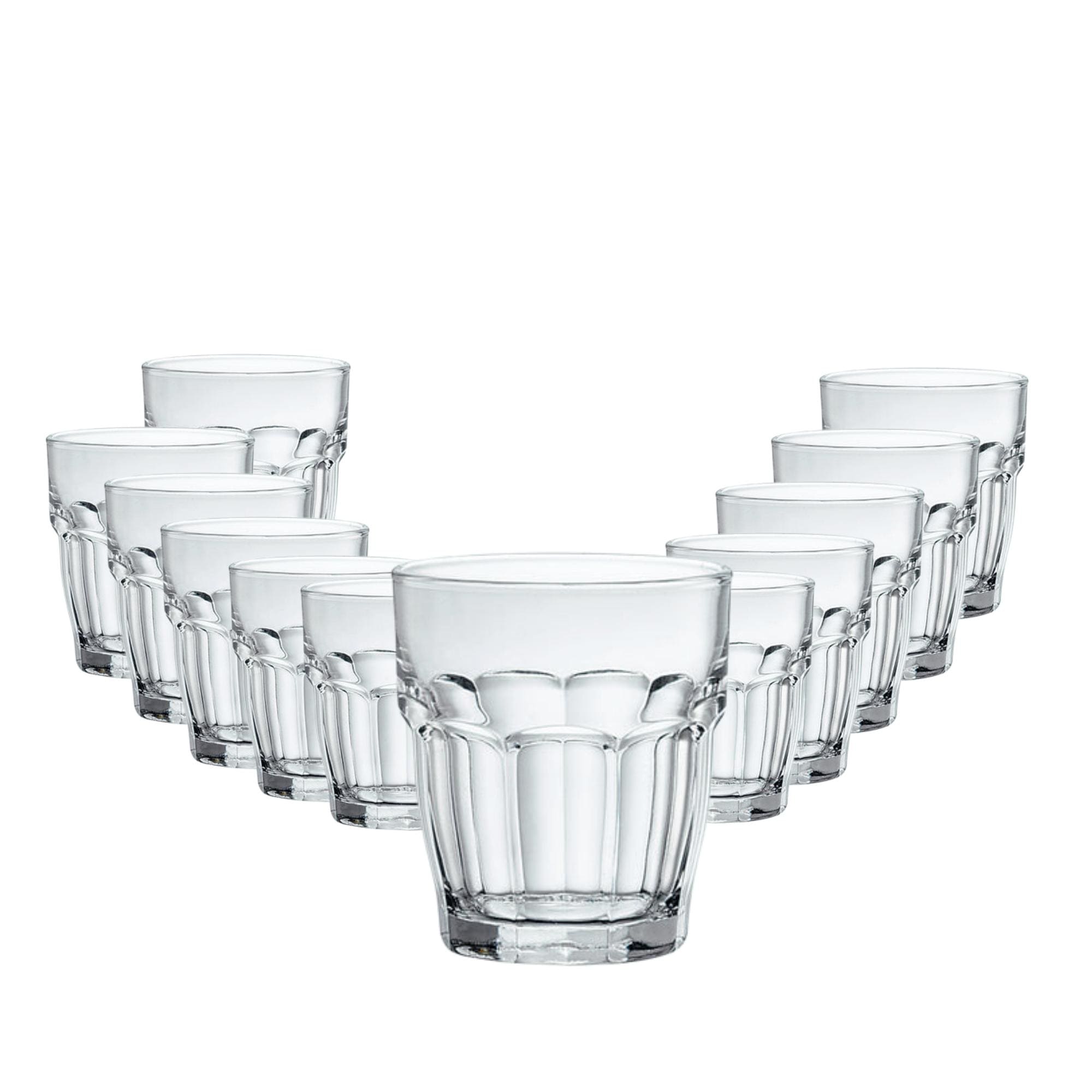 Bormioli Rocco Rock Bar Tempered Glasses Clear Stackable Dishwasher Safe Set Of 12