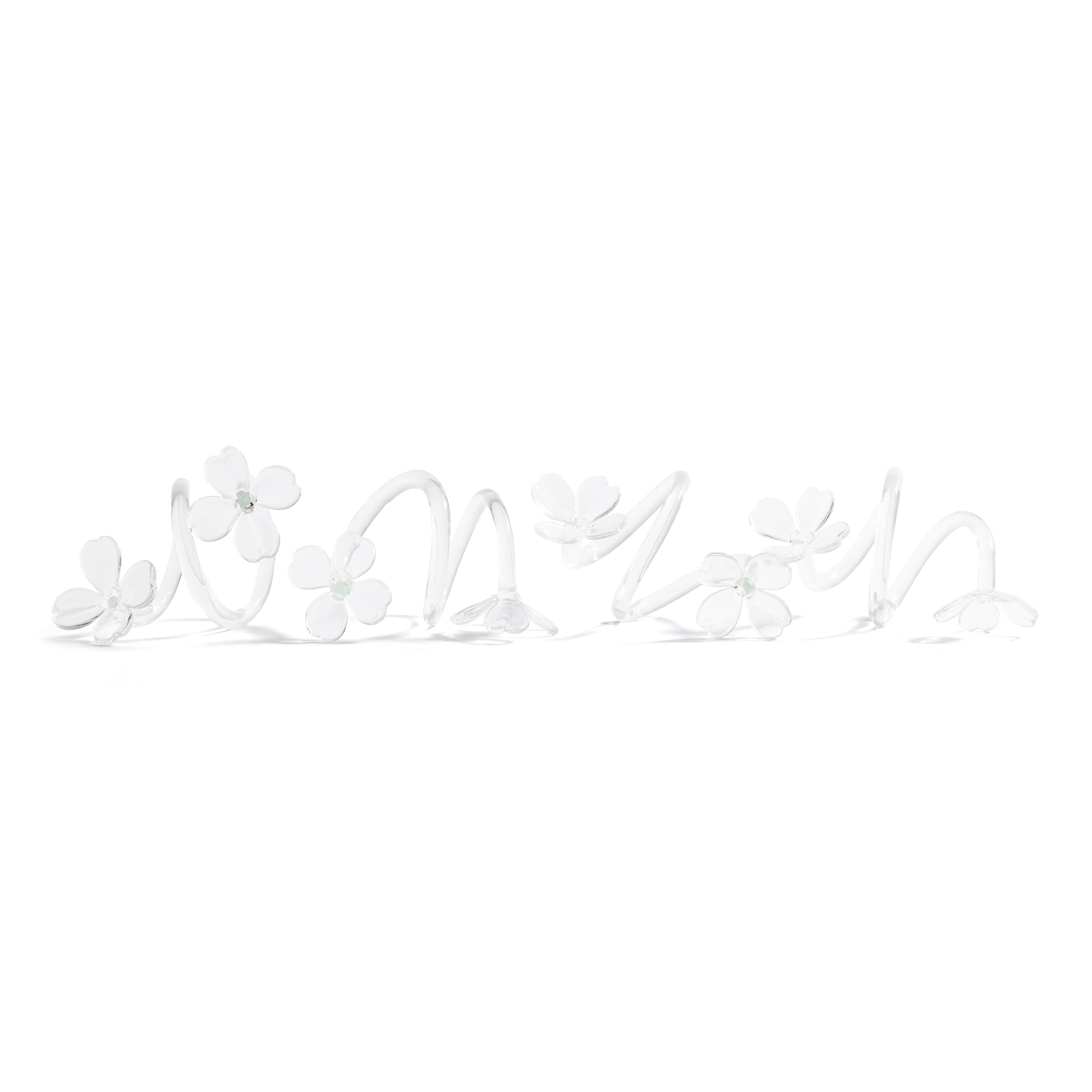 Botanica Glass Flower Napkin Rings Set Of 4