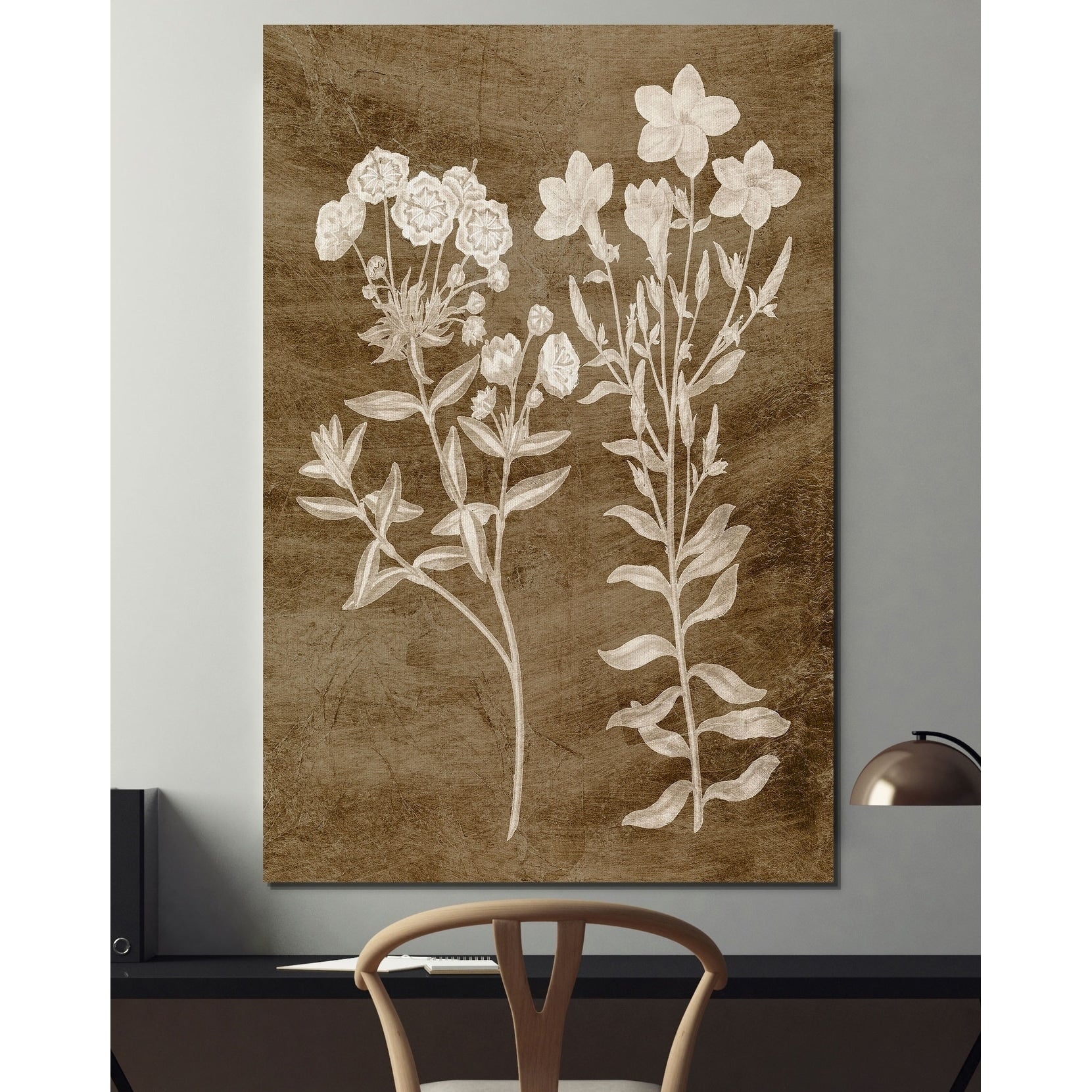 Botanical In Taupe I Premium Gallery Wrapped Canvas