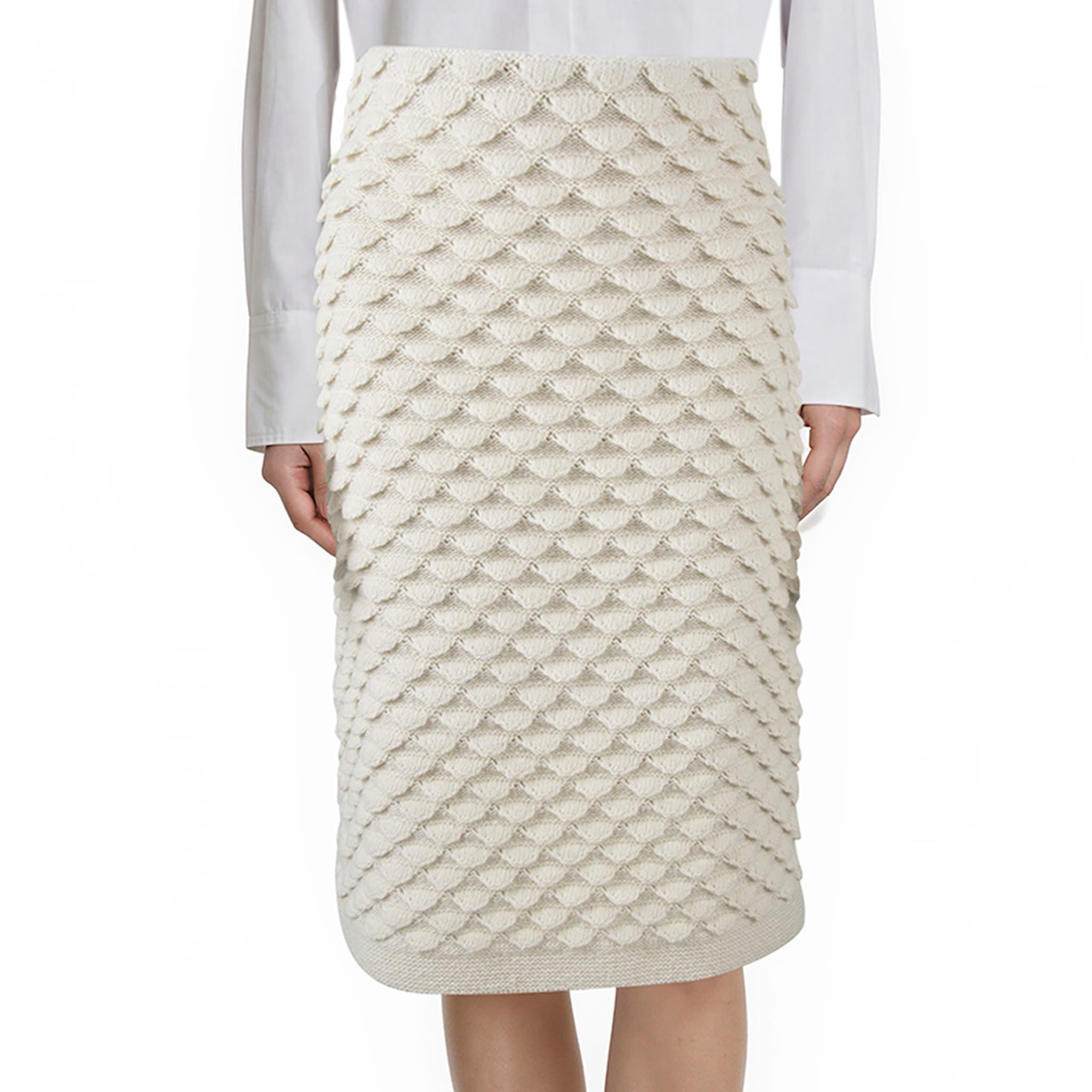 Bottega Veneta Fish Scales Wool Skirt