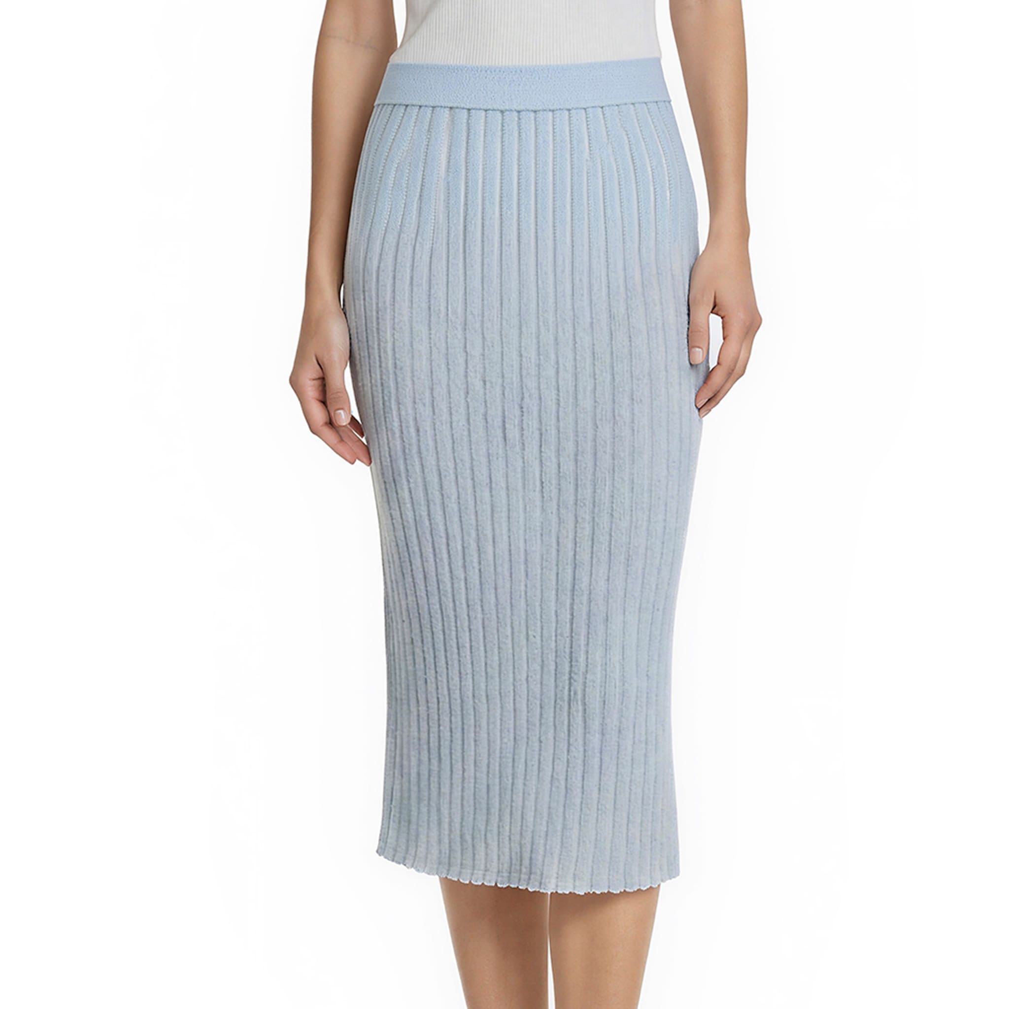 Bottega Veneta Semi Sheer Viscose Nylon Skirt