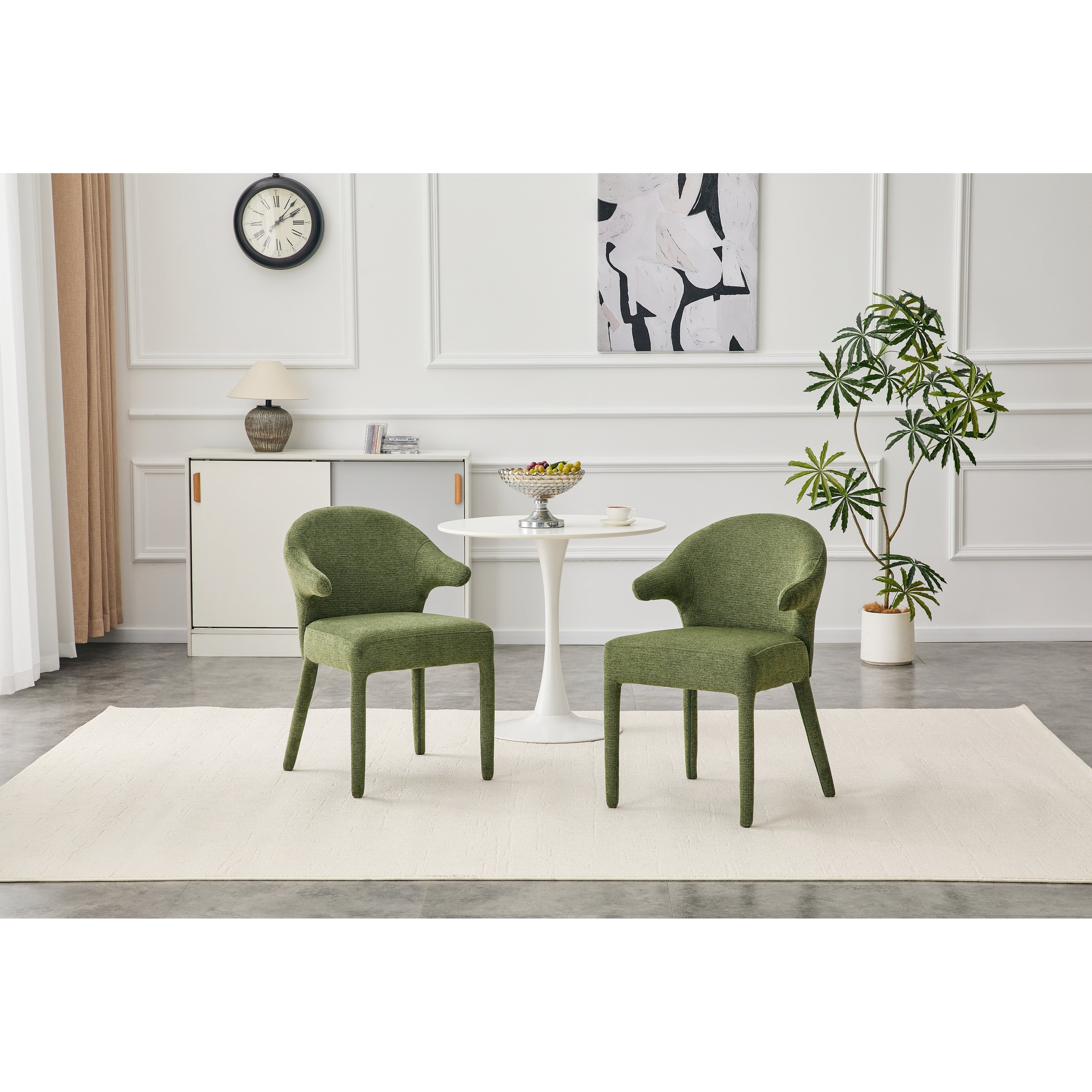 Boucle Fabric Hug Chair Upholstered Armchair With High Resilience Sponge Metal Legs Suitable For Dining Room Set Of 2