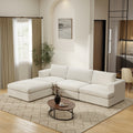 Boucle Sectional Couch 4 Seater L Shape Modular Sofa Set For Living Room Office