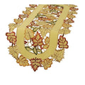 Bountiful Leaf Embroidered Cutwork Fall Table Runner 15 By 90In