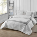 Boutique Border Textured Oversized Comforter Hotel Gray