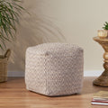Boven Hand Crafted Cotton Cube Pouf By Christopher Knight Home