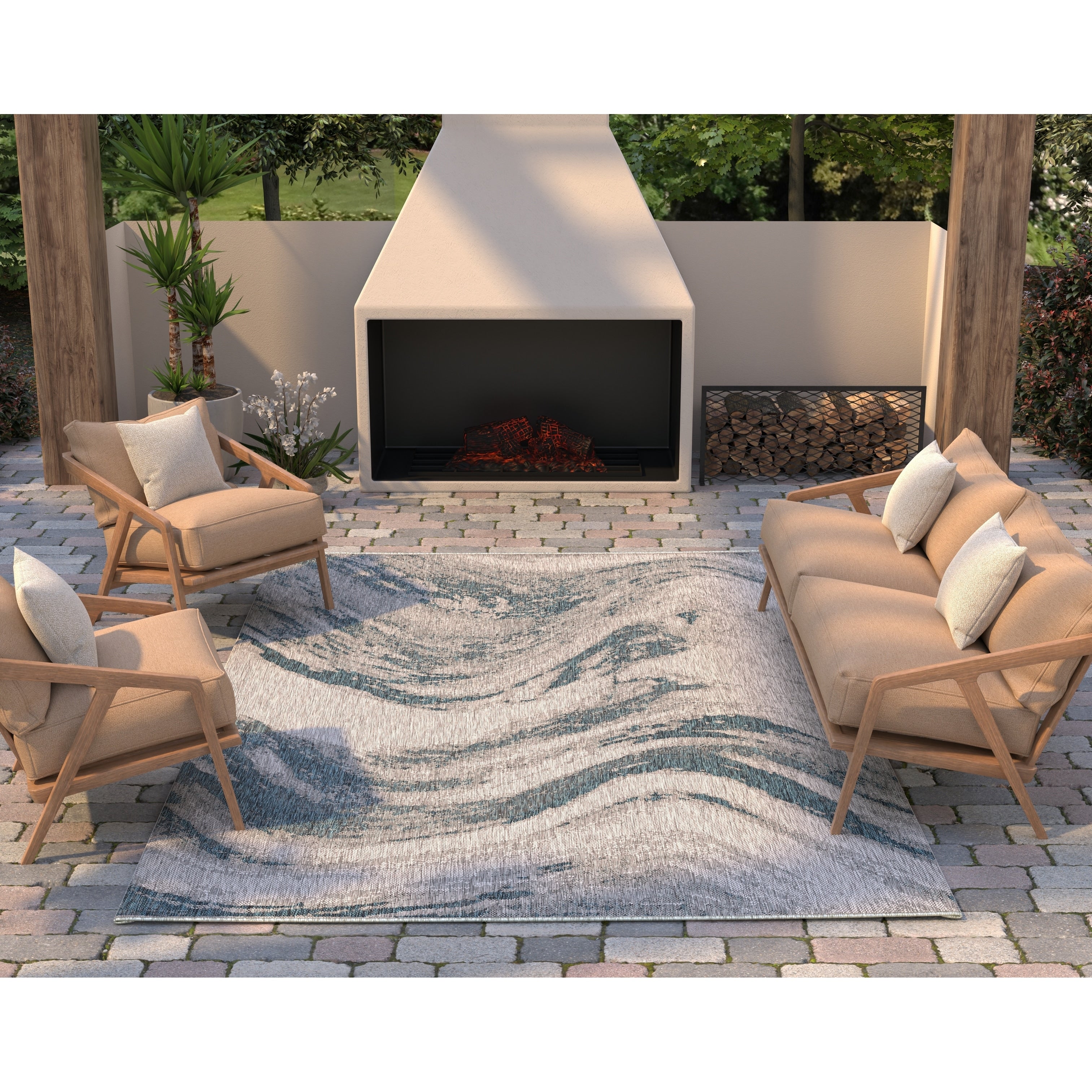 Havenside Home Bovence Global Wave Rug