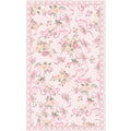 Bow Floral Washable Rug Pink Blue
