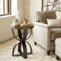 Bowden Industrial Rustic Honey Round Accent Table