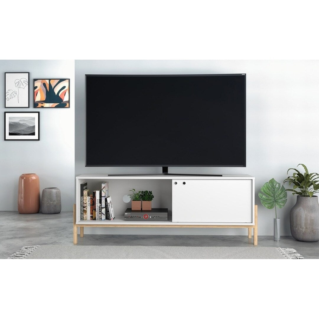 Bowery 55.12 Tv Stand With 2 Shelves By Manhattan Comfort
