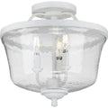 Bowman Collection Cottage White Three Light Semi Flush Convertible 14.18 X 16.565 X 16.55