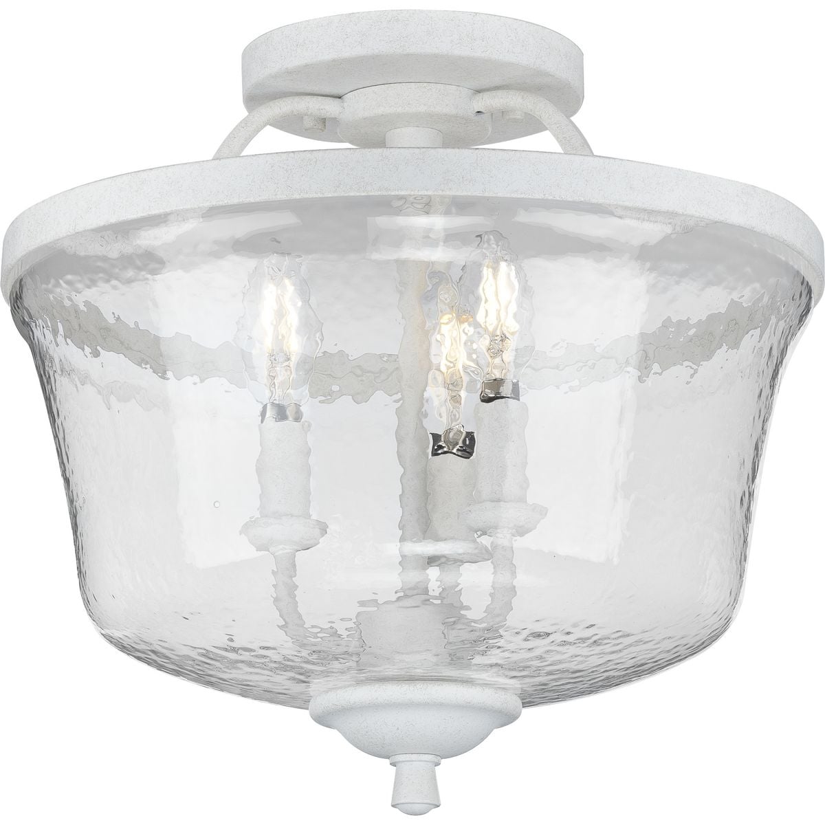 Bowman Collection Cottage White Three Light Semi Flush Convertible 14.18 X 16.565 X 16.55