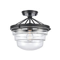 Boyer 12 Wide 1 Light Semi Flush Mount Matte Black 12 Inch W