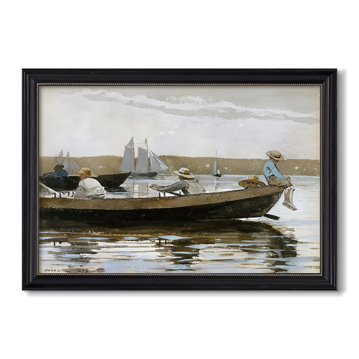 Boys In A Dory 1873 Winslow Homer Custom Framed Canvas